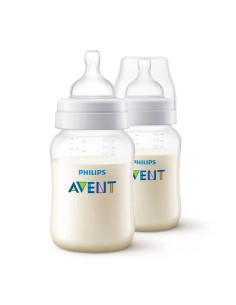 Комплект бебешки шишета за хранене Avent Anti-Colic, 2 бр., 1 м+, 260 мл., SCY103/02