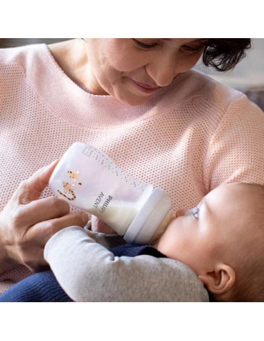 Бебешко шише за хранене Avent Natural Response 260 мл., 1+ месеца, жирафи SCY903/66