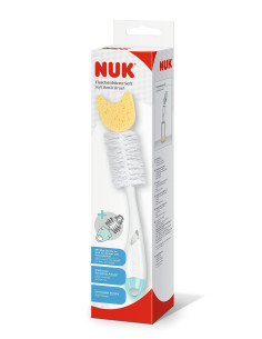 NUK четка за шише и биберон - 2 в 1 + гъбка MINT