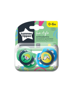 Ортодонтични залъгалки Tommee Tippee Fun Style, 0-6 м, 2 броя, птица/куче 2