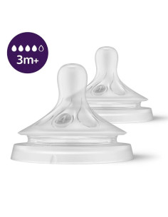 Биберони за хранене Avent Natural Response 3+ месеца, Сила на потока 4, 2 бр., SCY964/02