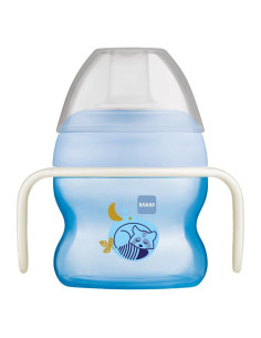 Тренировъчна чаша с дръжка MAM свети в тъмното, 150ml, син