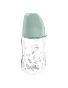 Бебешко шише за хранене NIP Cherry Green Flow M, 260мл, 0 месеца + 2