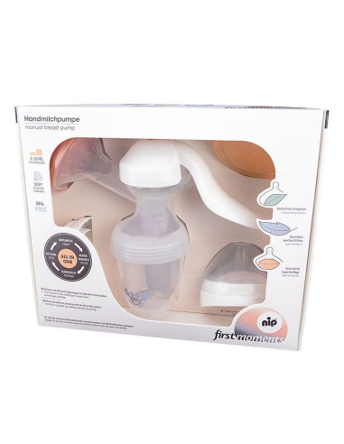 Ръчна помпа за кърма NIP First Moments All-in-One System с шише, 150 мл.