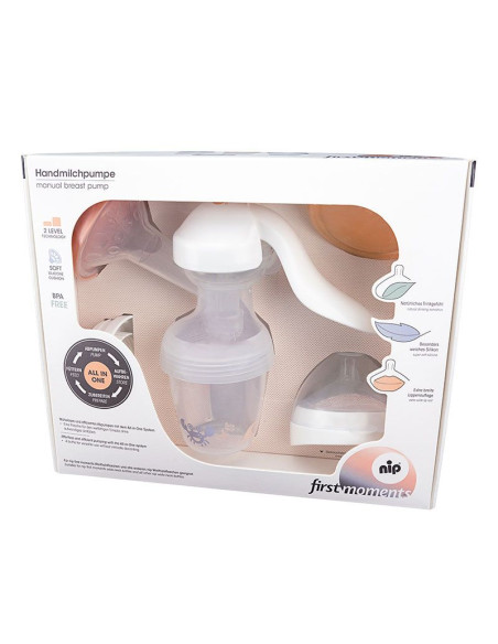 Ръчна помпа за кърма NIP First Moments All-in-One System с шише, 150 мл.