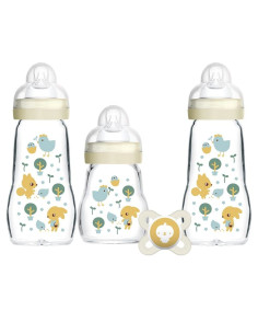 Стартов комплект MAM стъклени шишета със залъгалка