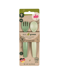 Детски прибори за хранене NIP Eat Green, виличка и лъжичка 2
