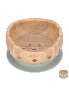 Детска купа за хранене Lassig Little Chums бамбукова с вендуза