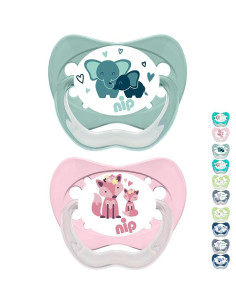 Залъгалки NIP Family Латекс етап 1, 0-6 месеца, 2 бр.