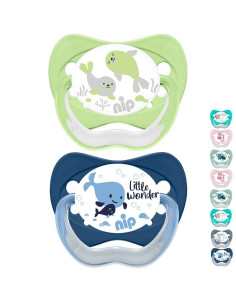 Залъгалки NIP Family Силикон етап 1, 0-6 месеца, 2 бр.