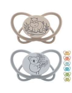 Залъгалки NIP My Butterfly Green с кутийка етап 1, 0-6 месеца, 2 бр.