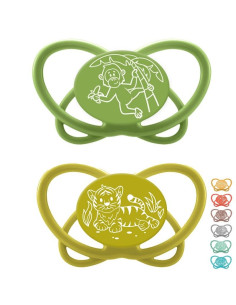 Залъгалки NIP My Butterfly Green с кутийка етап 2, 5-18 месеца, 2 бр.