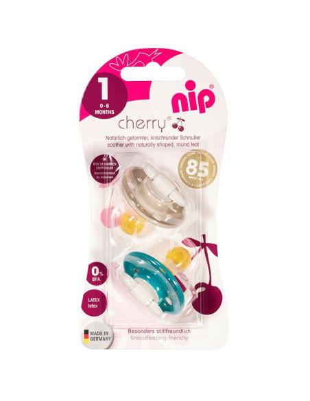 Залъгалки NIP Cherry етап 1, 0-6 месеца, 2 бр.