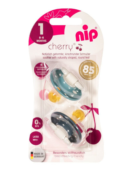Залъгалки NIP Cherry етап 1, 0-6 месеца, 2 бр.