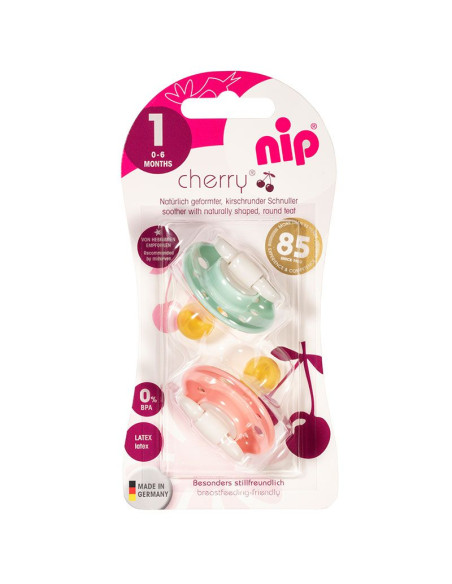 Залъгалки NIP Cherry етап 1, 0-6 месеца, 2 бр.