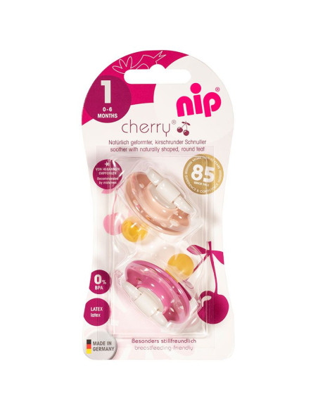 Залъгалки NIP Cherry етап 1, 0-6 месеца, 2 бр.