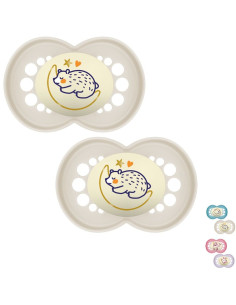 Залъгалка MAM Original Pure Night Soother 6 м+, със стерилизираща кутия, 2 бр.