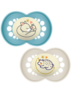 Залъгалка MAM Original Pure Night Soother 6 м+, със стерилизираща кутия, 2 бр. 2