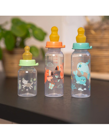 Бебешко шише за хранене NIP Family, Flow S, 125 мл, 0-6 месеца