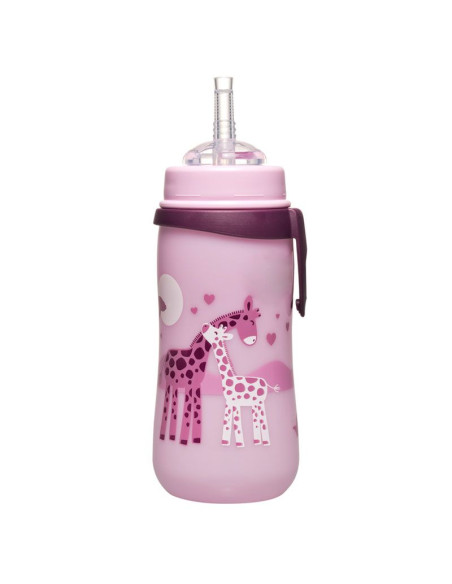 Детска чаша със сламка NIP Straw Cup, 330 мл, 12 месеца +