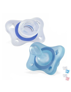 Залъгалки CHICCO Mini Soft, Силикон, 0-6 месеца, 2 бр.