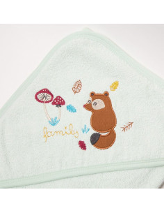 Бебешка хавлия с качулка Bebetto BEAVERR мента 80x80 см H995 2