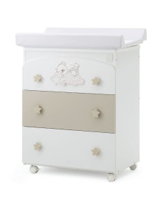 Детски скрин Italbaby SOGNI DORO 3ч. с вана и повивалник Бял/Choco