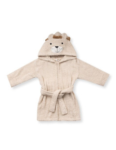 Детски халат с качулка Bebetto HAPPY LION, Бежов, 1-5 години, H990