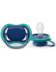 Ортодонтични залъгалки Philips-Avent Ultra Air, 2 броя, със стерилизаторна кутия, неутрални, момче, 6-18 м
