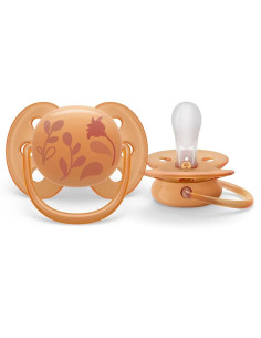 Ортодонтични залъгалки Philips-Avent Ultra Soft, 2 броя, със стерилизаторна кутия, момиче, куче/цвете, 6-18 м 2