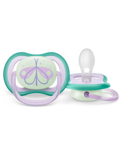 Ортодонтични залъгалки Philips-Avent Ultra Air Night, 2 броя, със стерилизаторна кутия, пеперуда/ dreams, 0-6 м 2