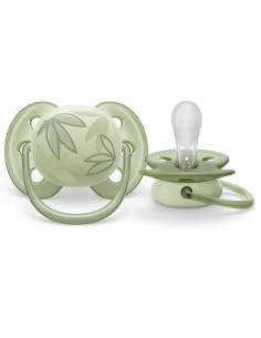 Ортодонтични залъгалки Philips-Avent Ultra Soft, 2 броя, със стерилизаторна кутия, тукан/листа, 0-6 м