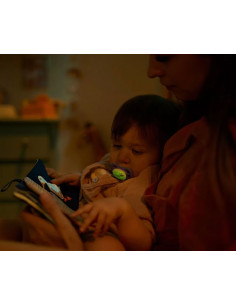 Ортодонтични залъгалки Philips-Avent Ultra Air Night, 2 броя, със стерилизаторна кутия, звезда/ dreams, 6-18 м