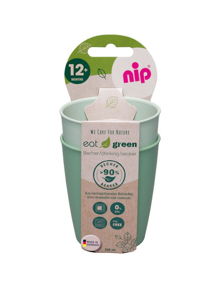 Детски чаши за пиене NIP Eat Green, 250 мл.