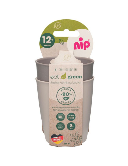 Детски чаши за пиене NIP Eat Green, 250 мл.