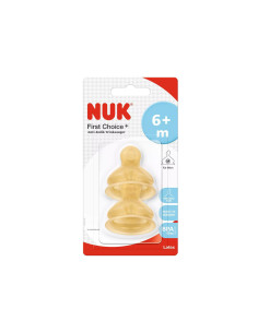 Каучуков биберон за хранене Nuk, 2 броя, размер M, 6-18м