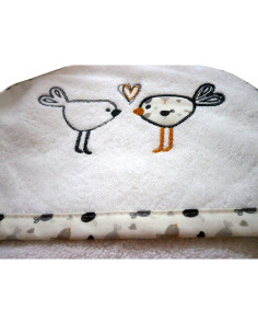 Детска хавлия с качулка Baby Matex Maxi Plus Birds 0216 01, Бял 2