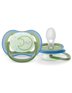 Ортодонтични залъгалки Philips-Avent Ultra Air Night, 2 броя, със стерилизаторна кутия, звезда/луна, 18м+ 2