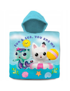 Детско пончо за плаж и баня Kids Licensing Gabbys Dollhouse 60x120 см.