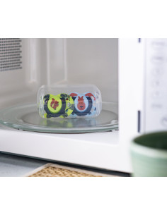 Ортодонтични залъгалки Tommee Tippee Fun Friends, 2 броя, със стерилизаторна кутия, синя заек/зелена катерица, 18-36м 2