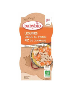 Био меню Babybio - Пуешко и ориз 2x200гр. 8м+