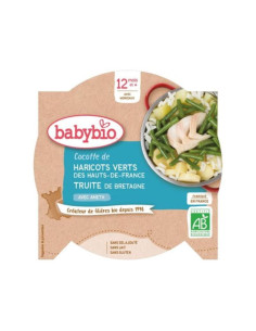 Био меню Babybio - Пъстърва и зелен фасул 230гр 12м+