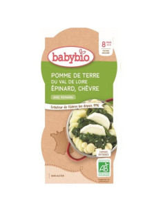 Био меню Babybio- Картоф, спанак и козе сирене 2x200гр. 8м+