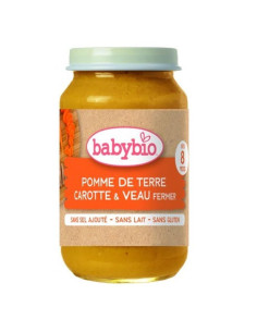 Био зеленчуково пюре Babybio - Зеленчуци и телешко месо 200гр 8м+