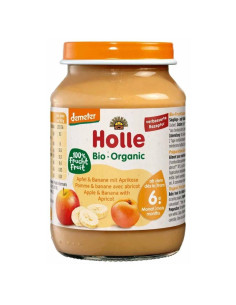Бебешко пюре Holle - Ябълки, банан и кайсии, 190 g