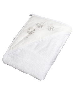 Бебешка хавлия с качулка Tega Baby Owl бяла