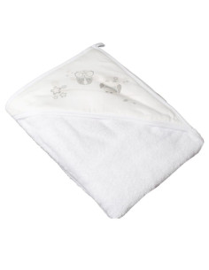 Бебешка хавлия с качулка Tega Baby Owl бяла 2