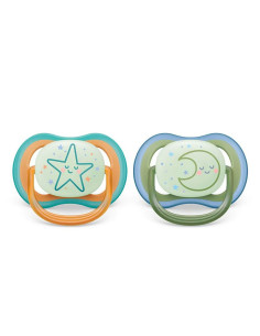Ортодонтични залъгалки Philips Avent Ultra Air Night (18+м.) звезда/луна 2 бр.