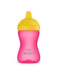Неразливаща се чаша Avent с твърд накрайник 18М+ 300мл - момиче