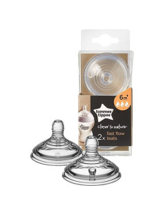 Биберони за хранене Tommee Tippee Easi-Vent Fast 3 капки 6m+ 2 бр. TT0006